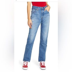 NWT LEVIS 501 HIGH WAIST STRAIGHT JEAN (Athens dark)